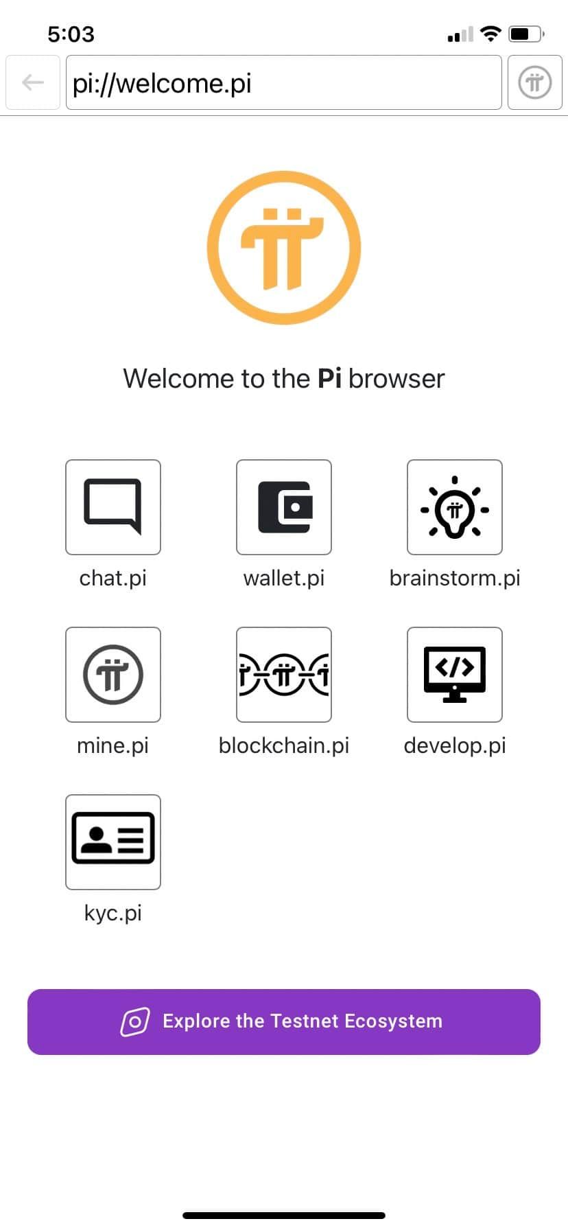 Pi 浏览器主页面